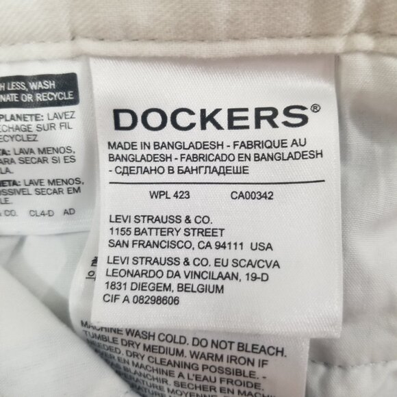 Dockers Mens 38 Blue White  Plaid Checker Zip Up Shorts 19" Pockets Belt Loops - Picture 3 of 14